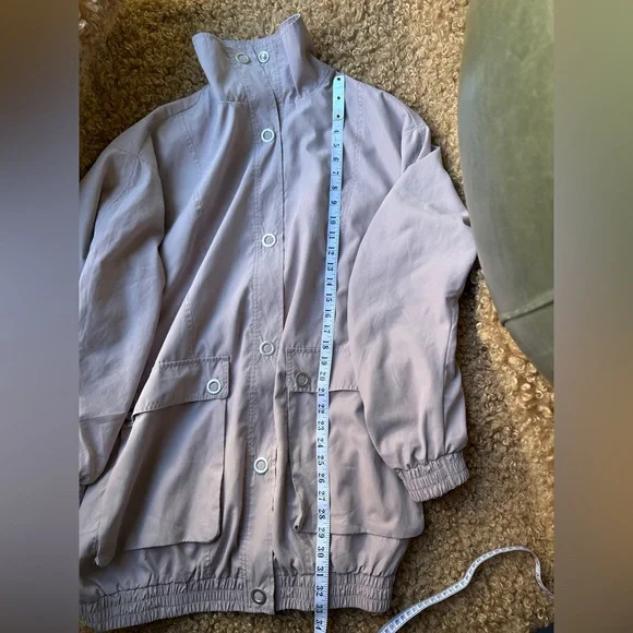 ASOS: Soft Lavender Lightweight Jacket (Fits Oversized) - Picture 4 of 8